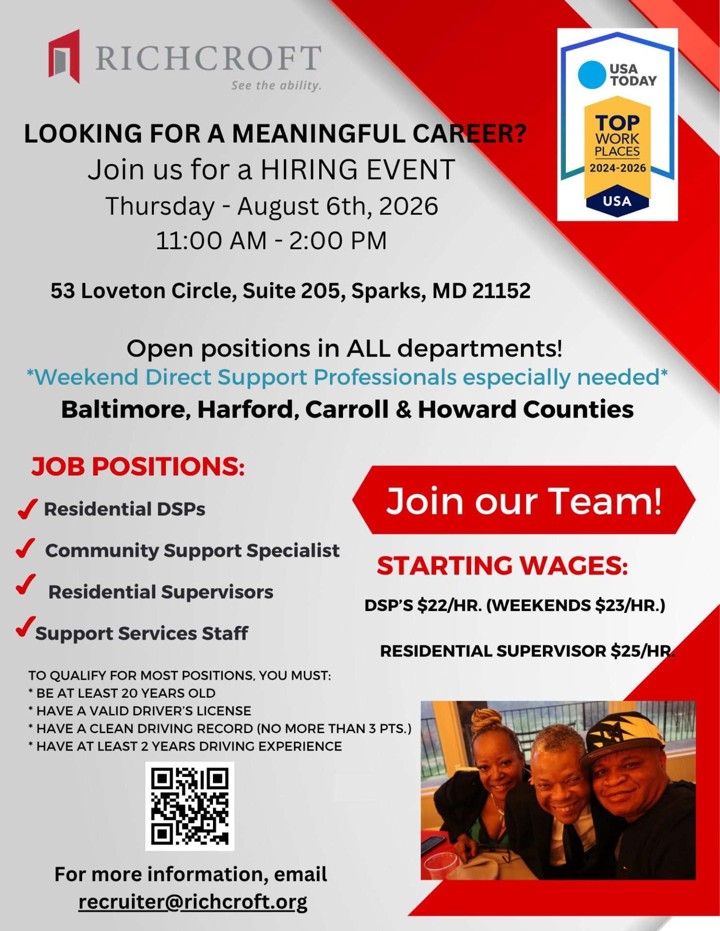 Hiring Flyer 8.6.26_1 Flyer advertising a hiring event on August 6, 2026