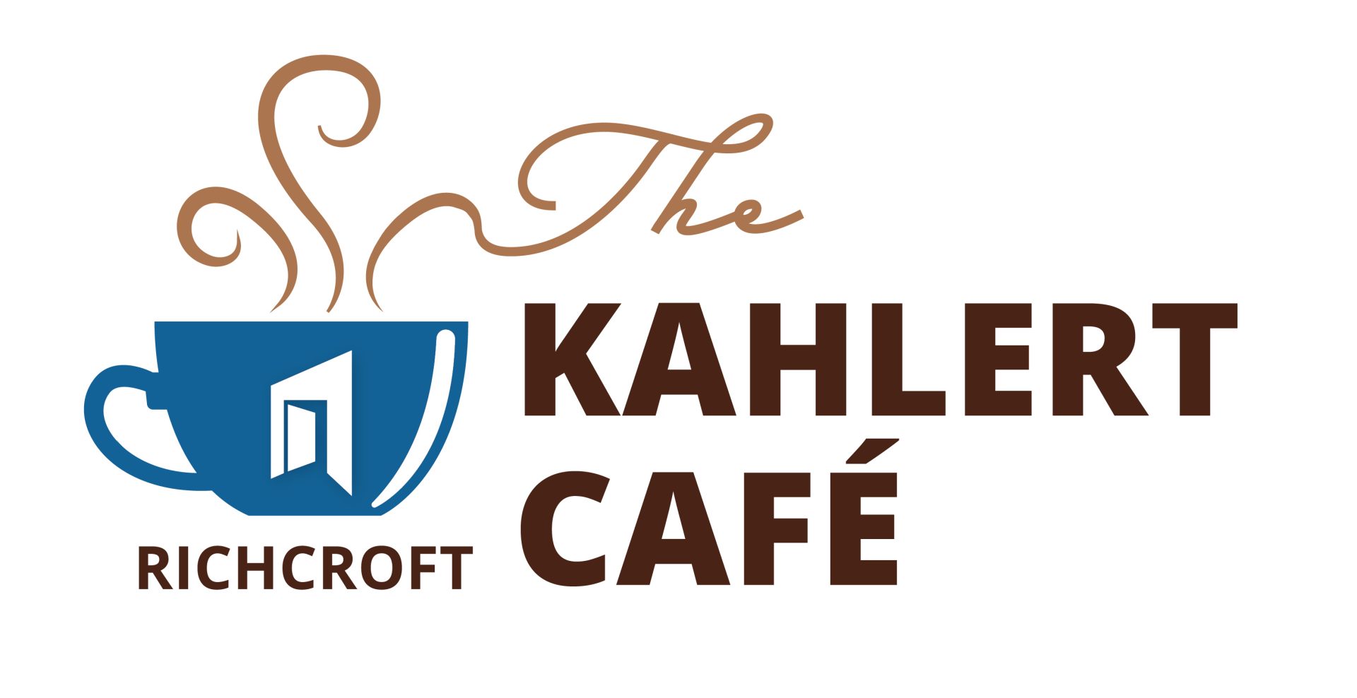 Richcroft_Kahlert Cafe_logo_final Kahlert Cafe Logo with blue coffee cup and richcroft logo
